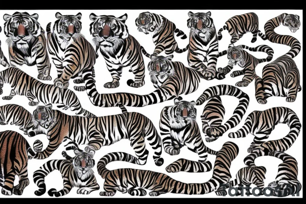 TIGER FULL BODY POSING tattoo idea