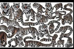 TIGER FULL BODY POSING tattoo idea