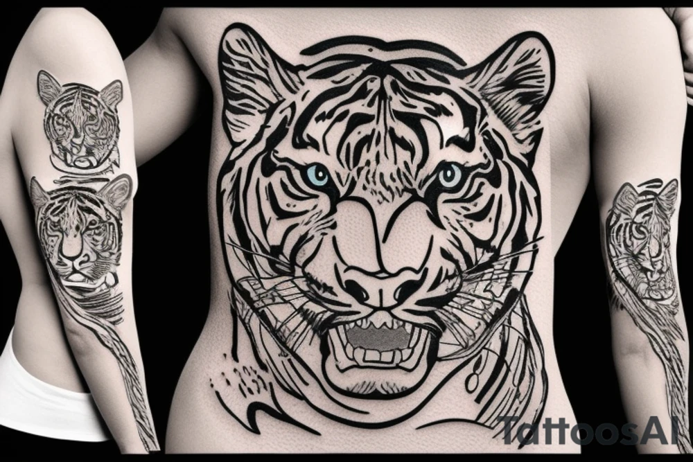 TIGER FULL BODY POSING tattoo idea