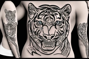 TIGER FULL BODY POSING tattoo idea