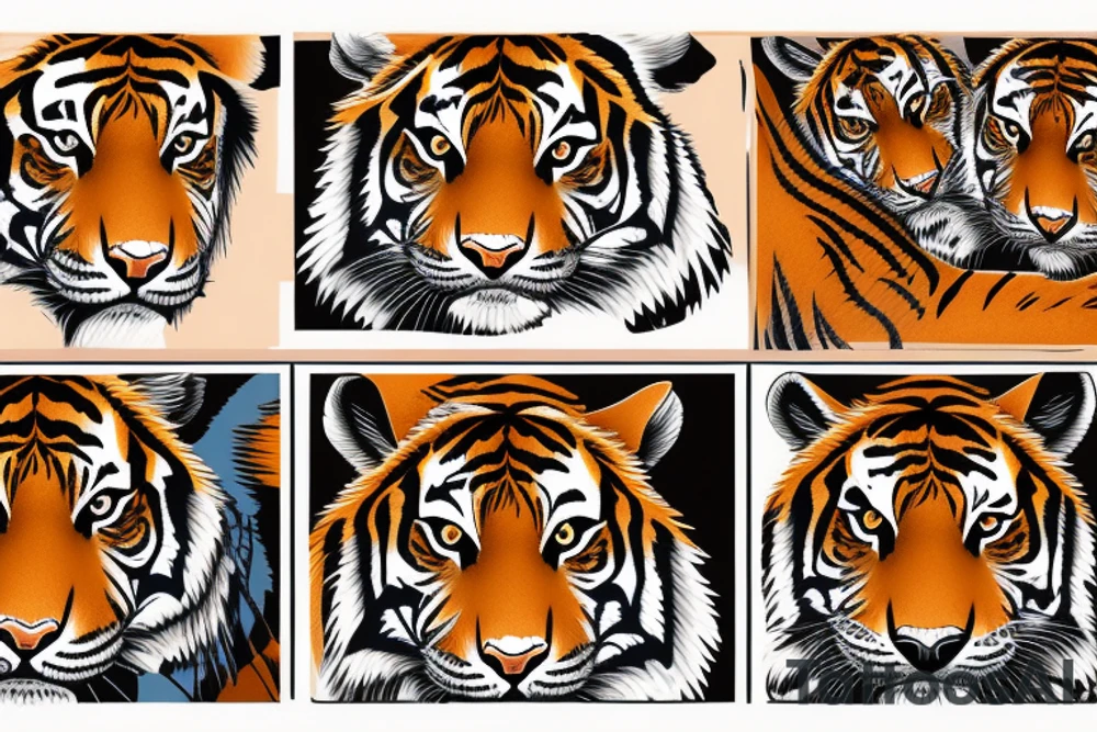AMERICAN TRADITIONAL TIGER FULL BODY tattoo idea