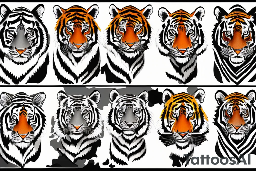 AMERICAN TRADITIONAL TIGER FULL BODY tattoo idea