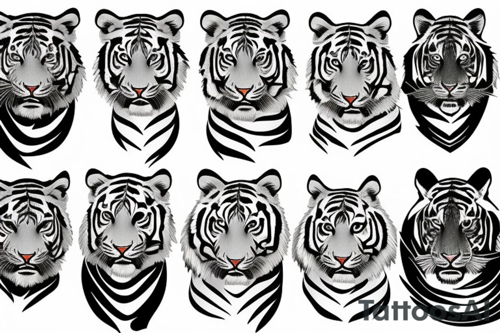 AMERICAN TRADITIONAL TIGER FULL BODY tattoo idea