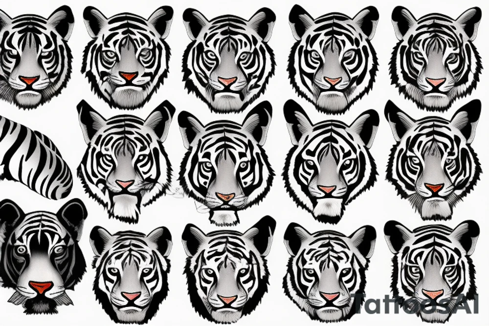 AMERICAN TRADITIONAL TIGER FULL BODY tattoo idea