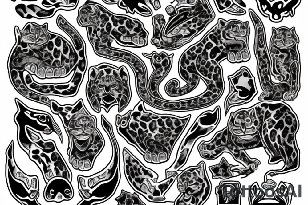 AMERICAN TRADITIONAL JAGUAR 
FULL BODY tattoo idea