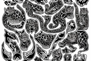 AMERICAN TRADITIONAL JAGUAR 
FULL BODY tattoo idea
