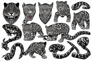 AMERICAN TRADITIONAL JAGUAR 
FULL BODY tattoo idea