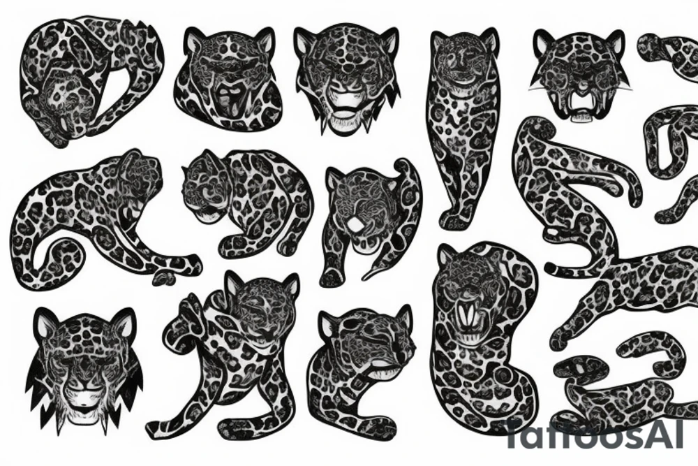 AMERICAN TRADITIONAL JAGUAR 
FULL BODY tattoo idea