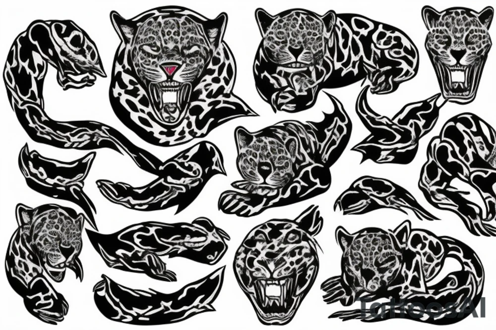 AMERICAN TRADITIONAL JAGUAR 
FULL BODY tattoo idea