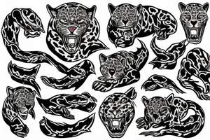 AMERICAN TRADITIONAL JAGUAR 
FULL BODY tattoo idea