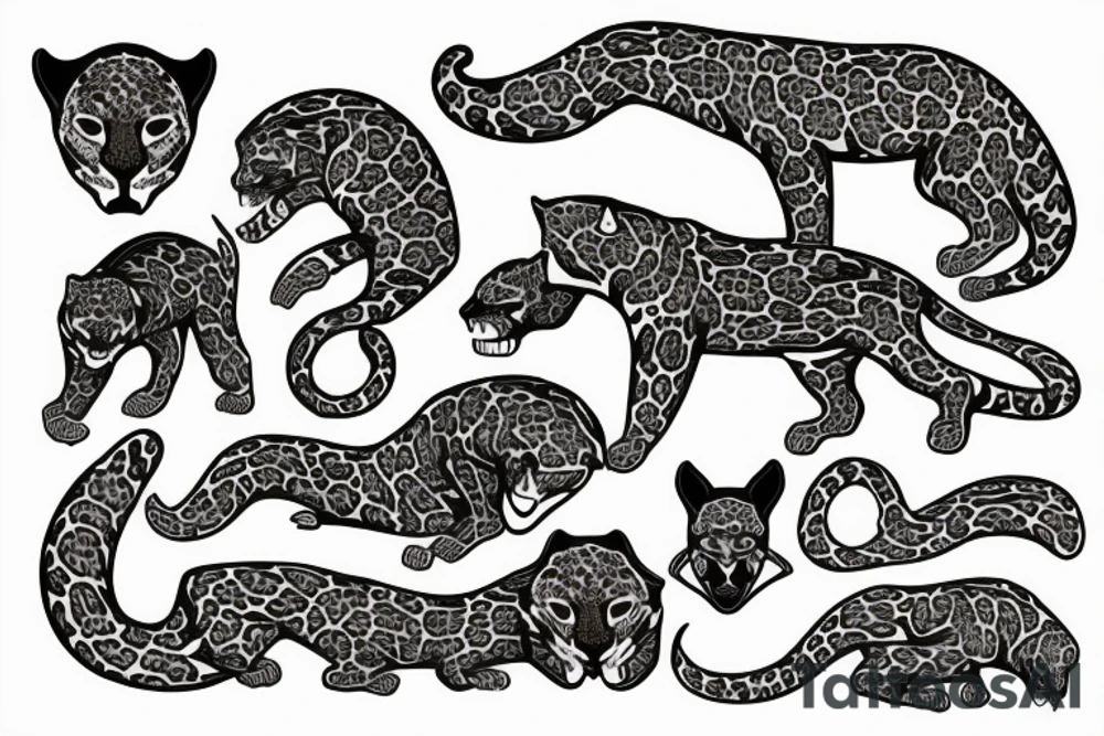 AMERICAN TRADITIONAL JAGUAR 
FULL BODY tattoo idea