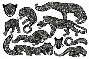 AMERICAN TRADITIONAL JAGUAR 
FULL BODY tattoo idea