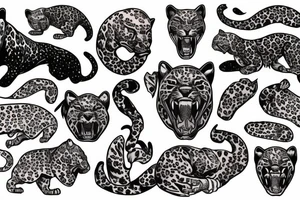 AMERICAN TRADITIONAL JAGUAR 
FULL BODY tattoo idea