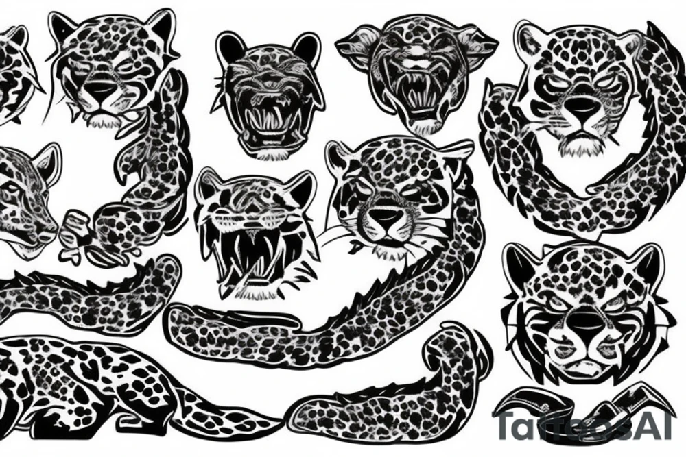 AMERICAN TRADITIONAL JAGUAR 
FULL BODY tattoo idea