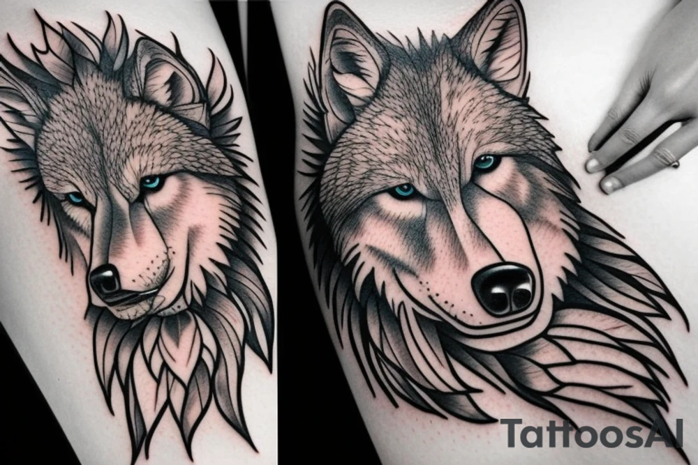 AMERICAN TRADITIONAL WOLF
FULL BODY tattoo idea