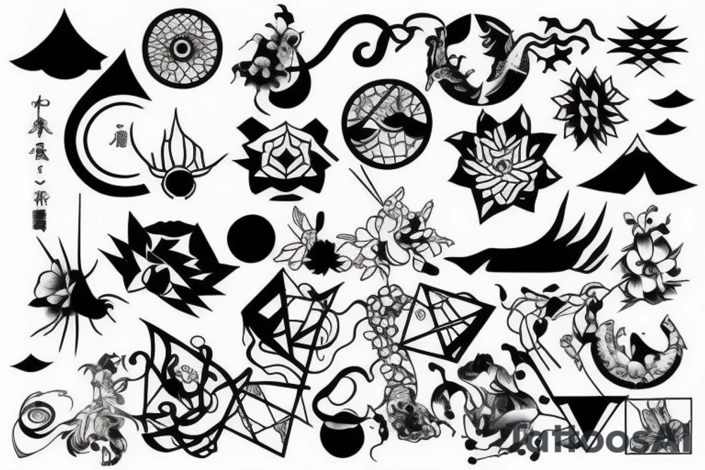 Japanese geometric tattoo idea