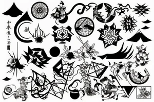 Japanese geometric tattoo idea