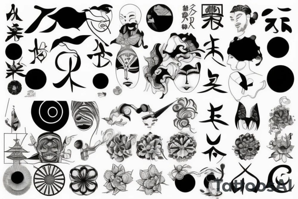 Japanese geometric tattoo idea