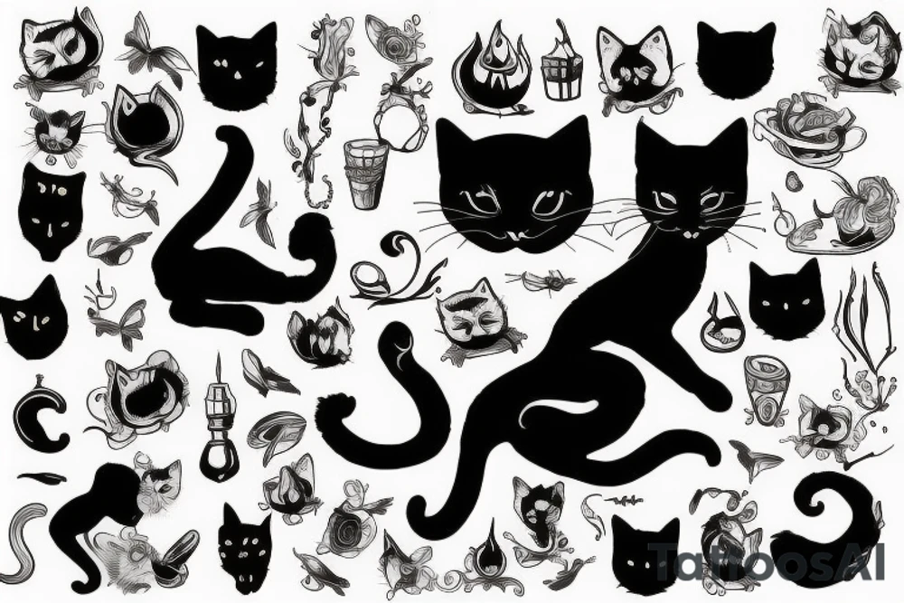 Black cat tattoo idea