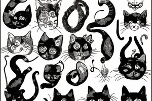 Cats with outfits tattoo idea