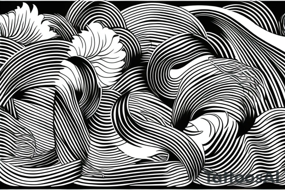 Wavy lines tattoo idea