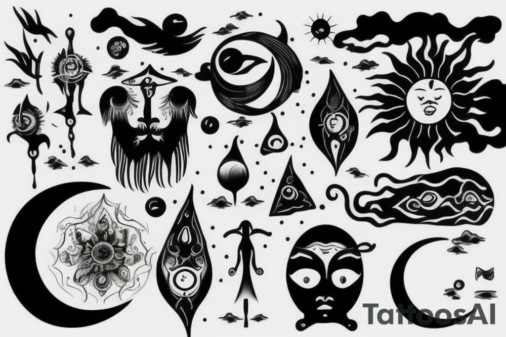 Sun and moon tattoo idea