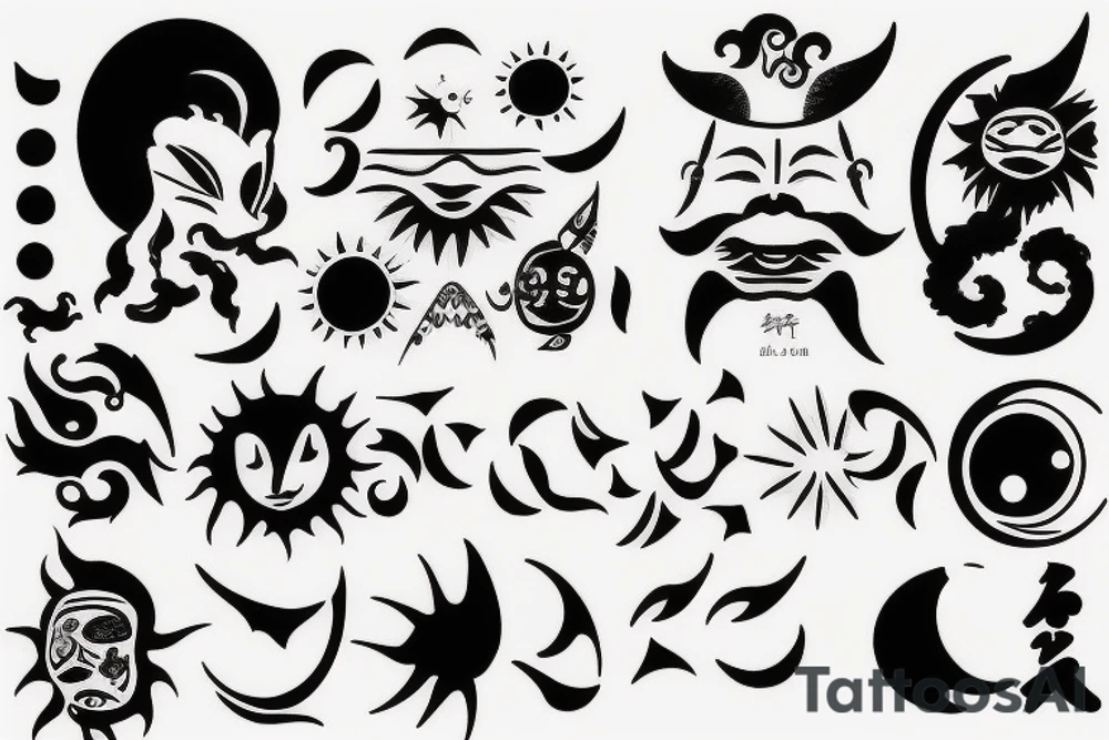 Sun and moon tattoo idea