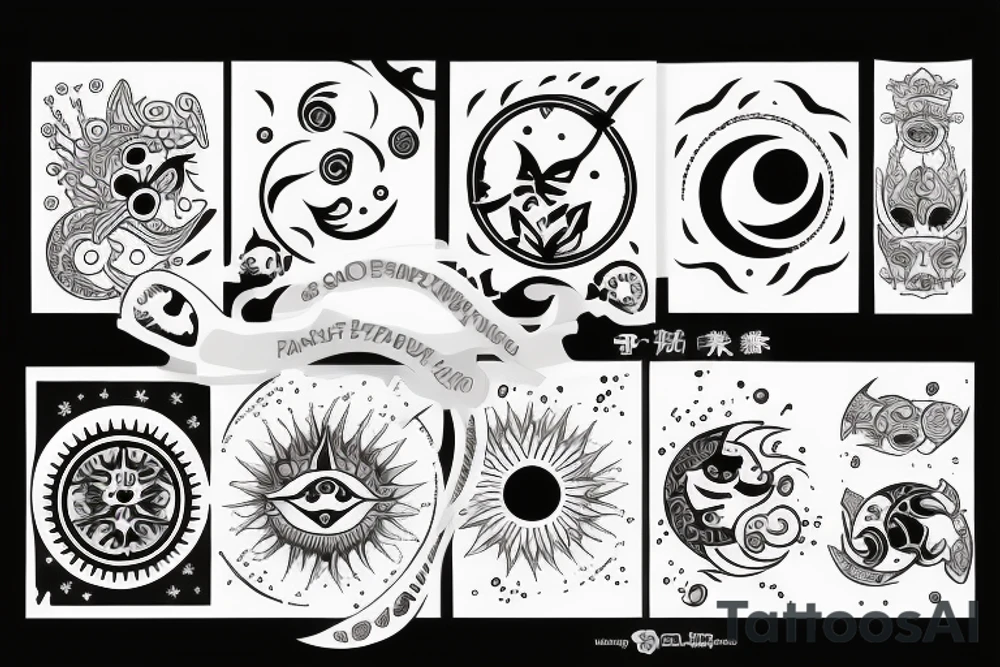 Sun and moon tattoo idea