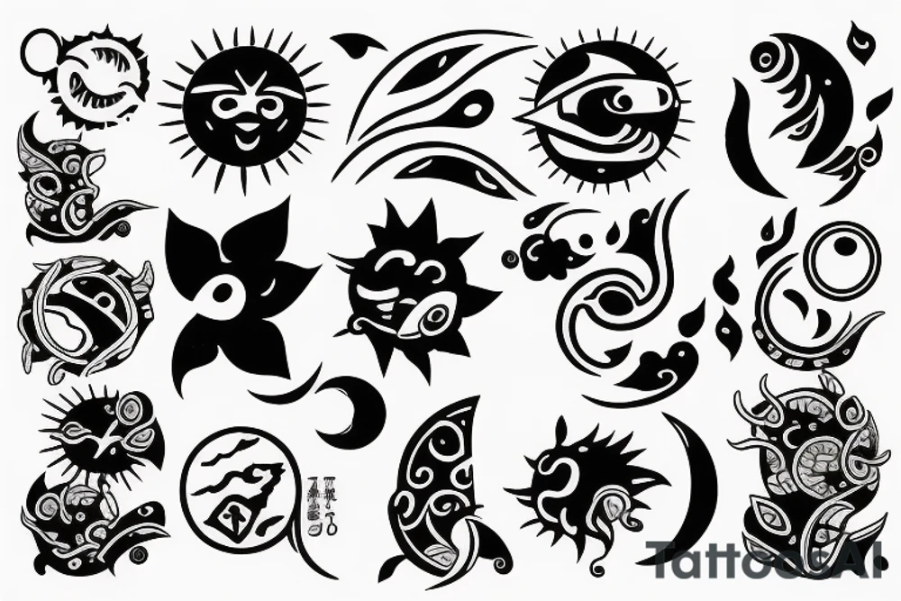 Sun and moon tattoo idea