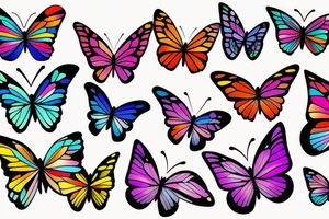 butterfly, colourful tattoo idea