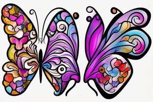 butterfly, colourful tattoo idea