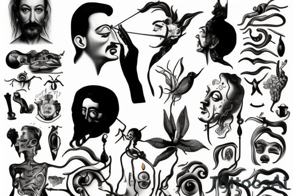 Salvador dali paintings tattoo idea