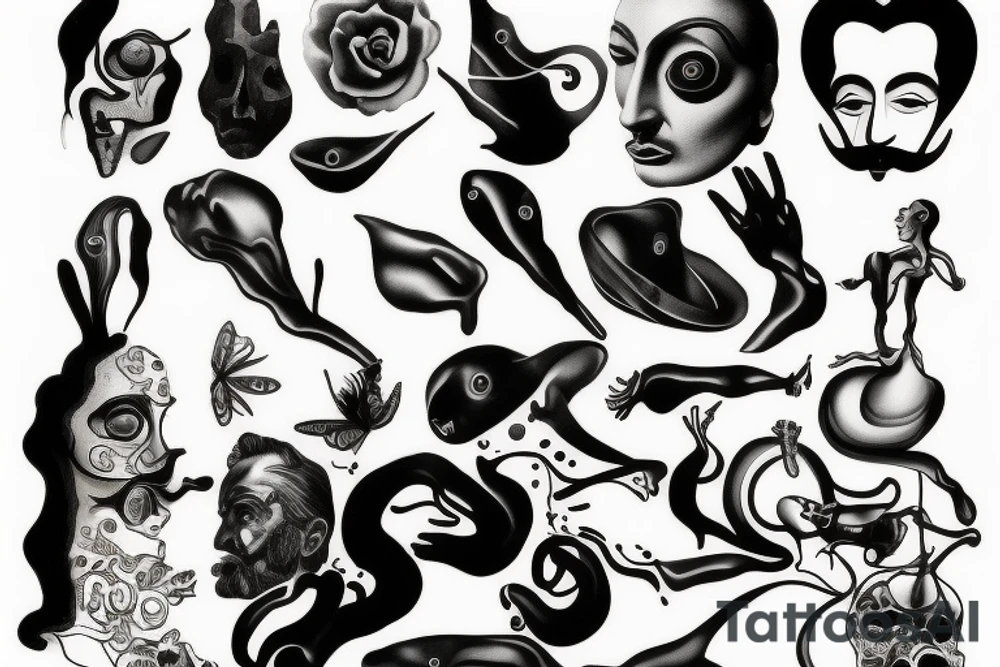 Salvador dali paintings tattoo idea