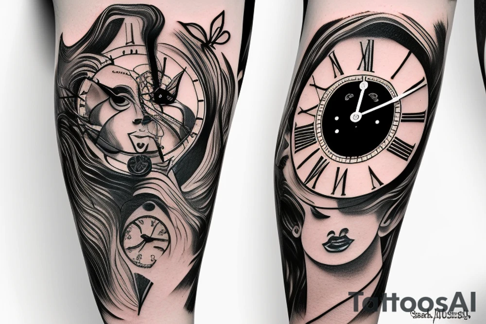Salvador dali clock tattoo idea