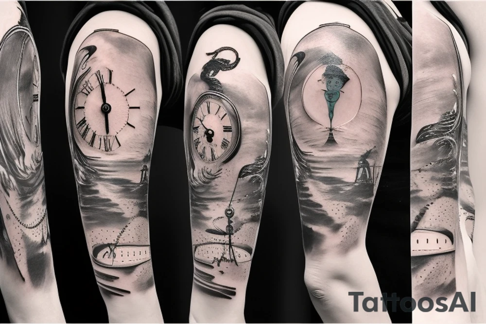 Salvador dali clock tattoo idea