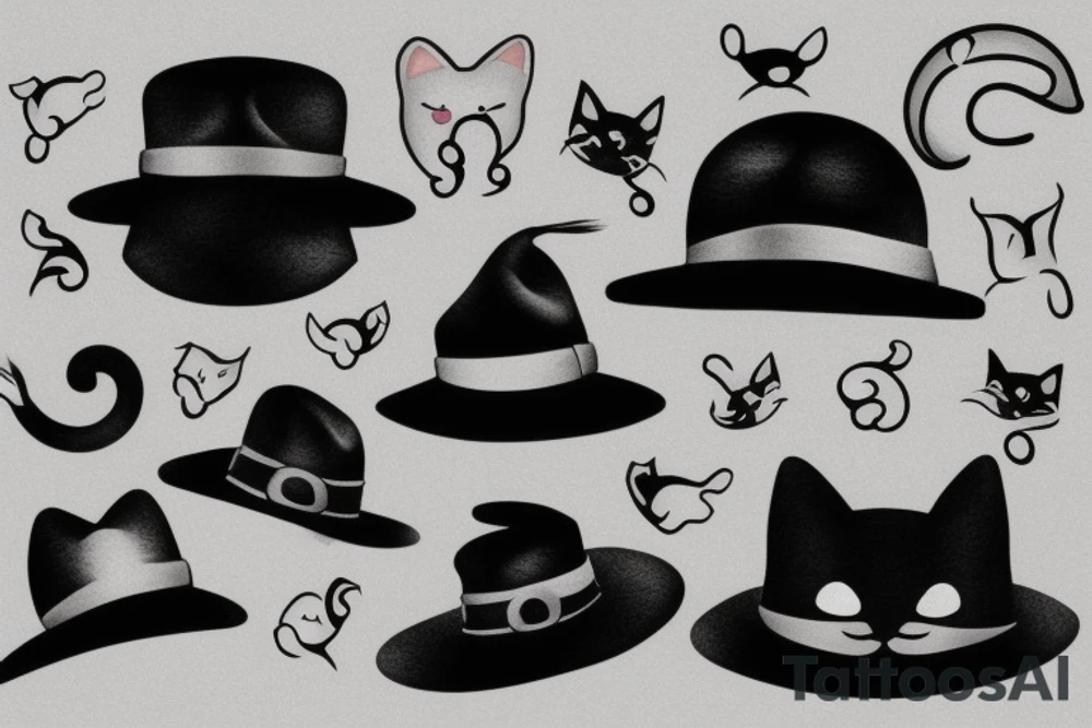 cat with hat tattoo idea