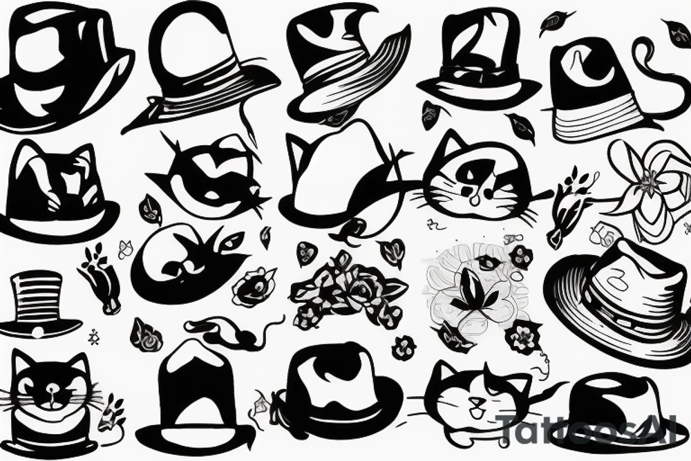 cat with hat tattoo idea