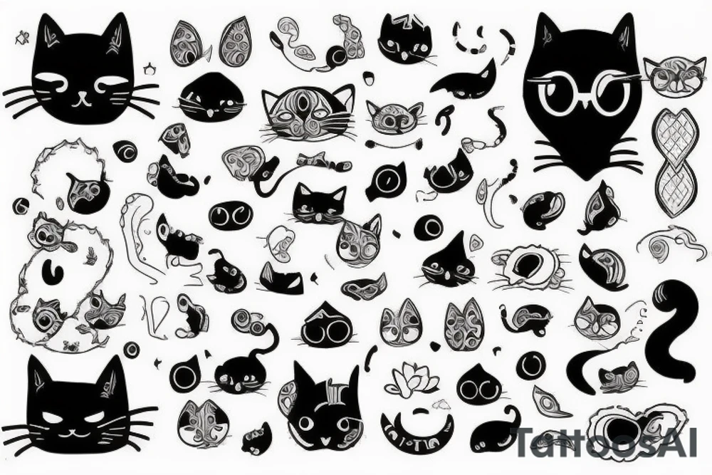 cat cute tattoo idea