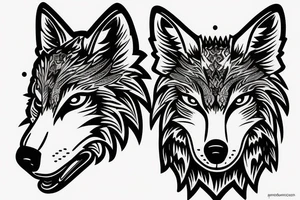 Wolf head perfil, within a badge... saying wolf brotherhood tattoo idea