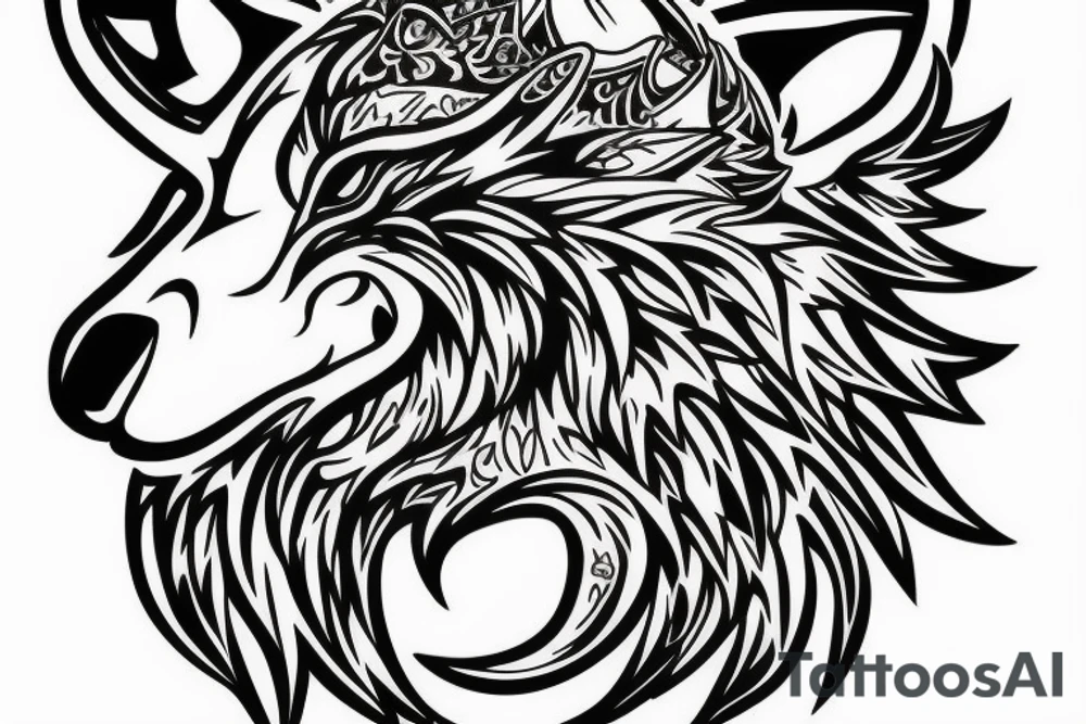 Wolf head perfil, within a badge... saying wolf brotherhood tattoo idea