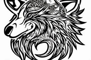 Wolf head perfil, within a badge... saying wolf brotherhood tattoo idea