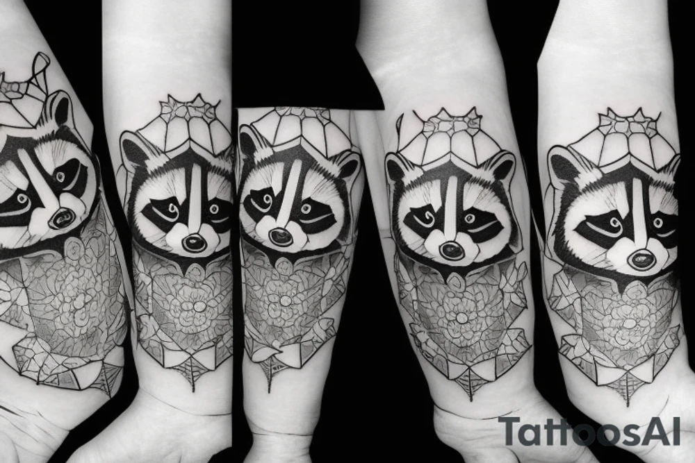 Small Raccoon funny tattoo idea