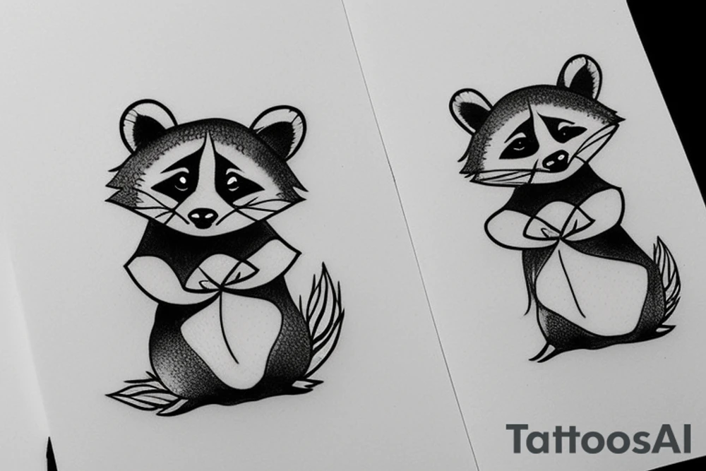 Small Raccoon funny tattoo idea