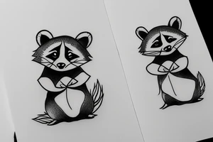 Small Raccoon funny tattoo idea