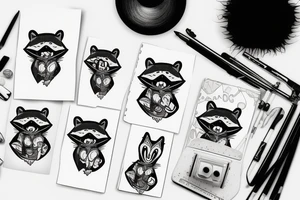 Raccoon funny tattoo idea