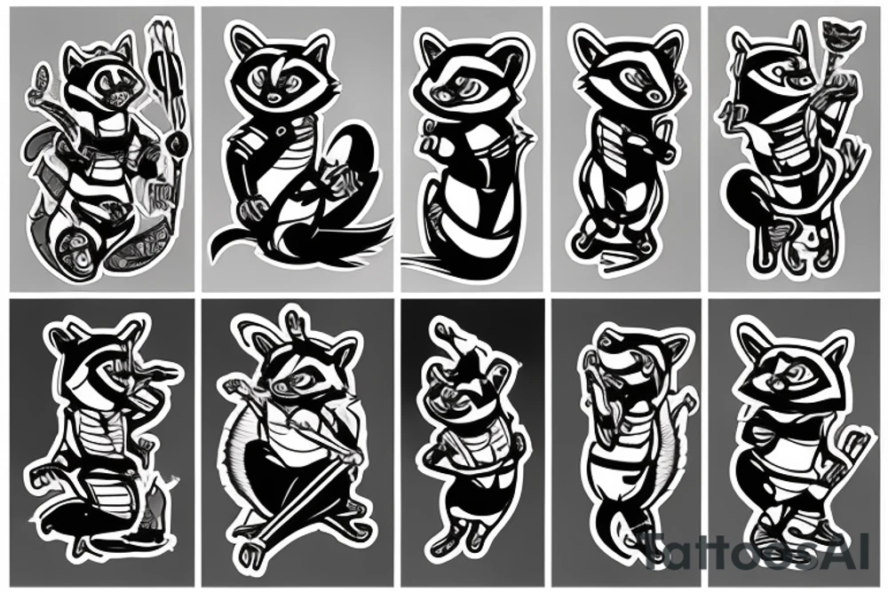 Ninja Raccoon tattoo idea