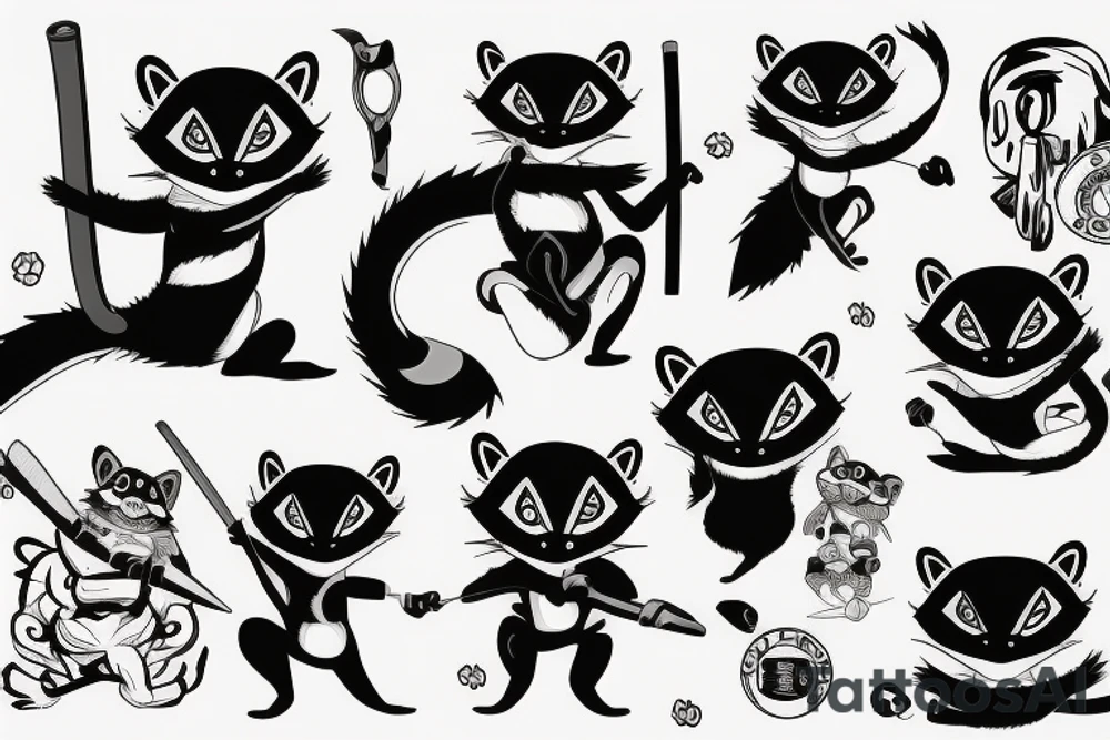 Ninja Raccoon tattoo idea