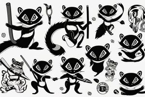 Ninja Raccoon tattoo idea