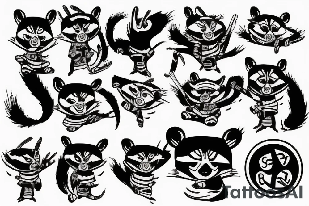 Ninja Raccoon tattoo idea