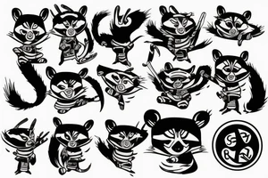 Ninja Raccoon tattoo idea